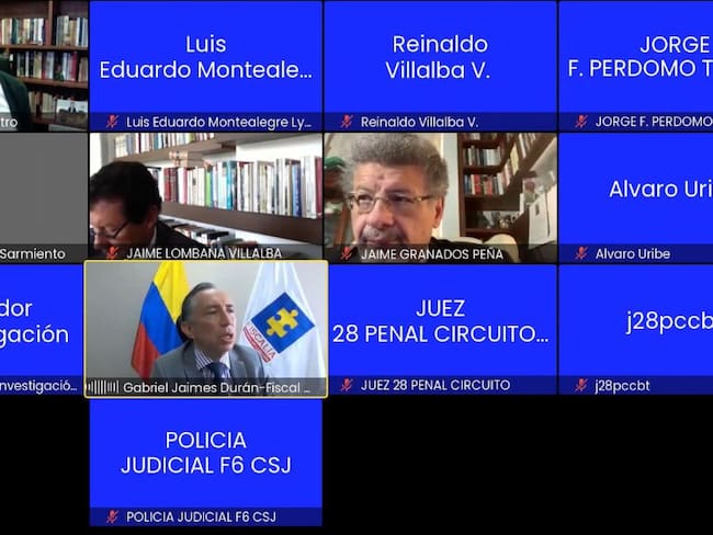 Foto tomada de la audiencia de solciitud de preclusión a favor del expresidente Álvaro Uribe 
