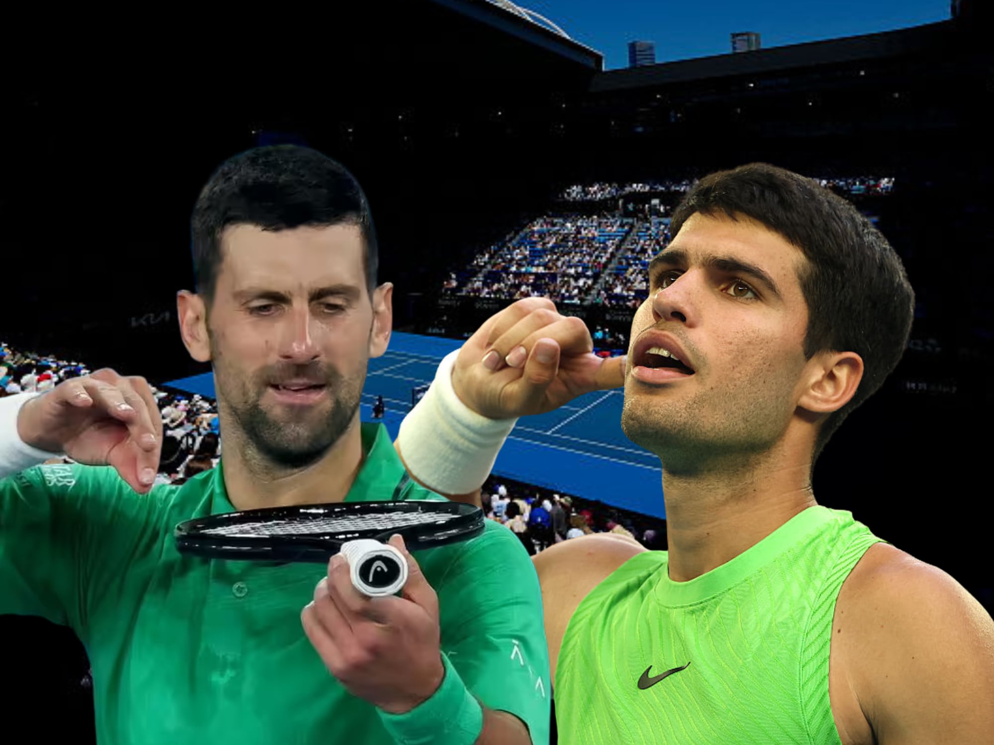 Novak Djokovic y Carlos Alcaraz. Fotos: Getty Images.