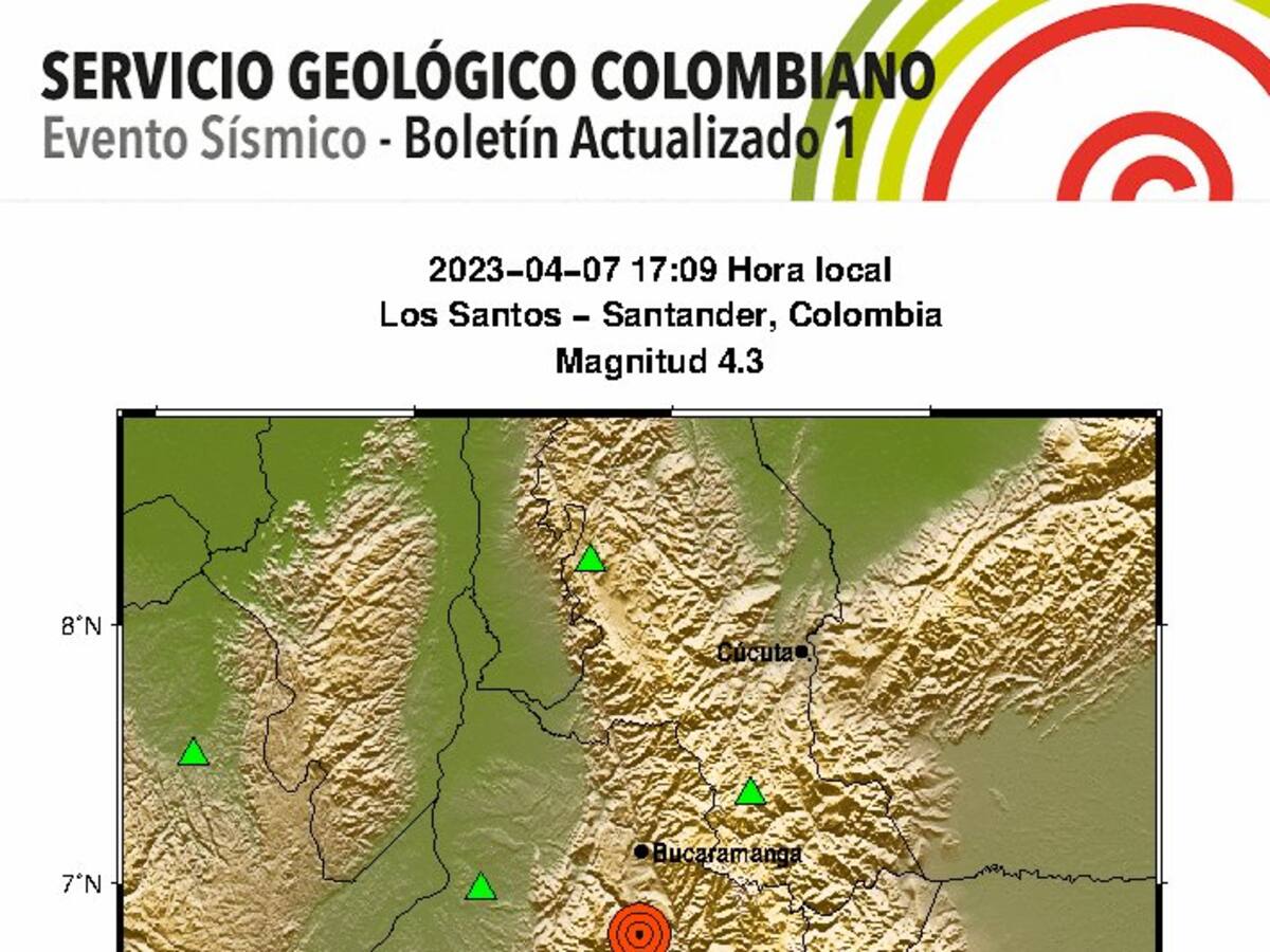 Sismo de 4.3 se registró en Santander