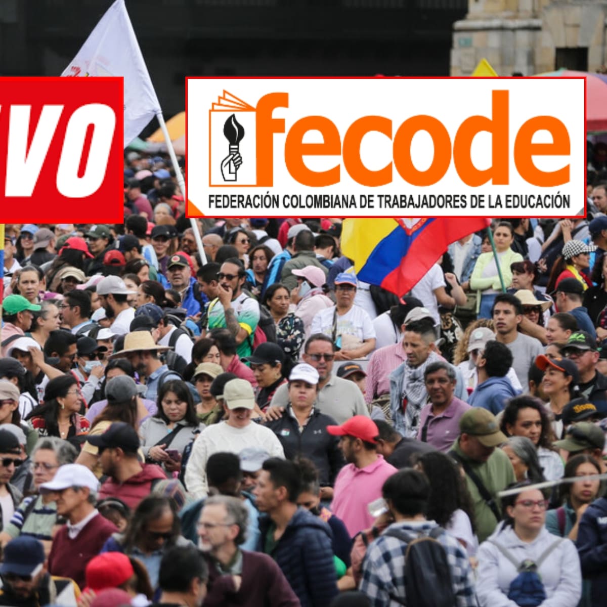 Así fue la movilización en el marco del paro nacional de Fecode este 15 de abril