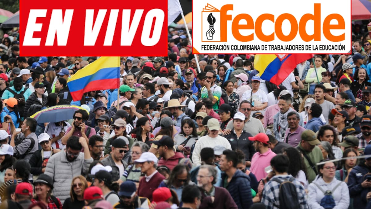 Así fue la movilización en el marco del paro nacional de Fecode este 15 de abril
