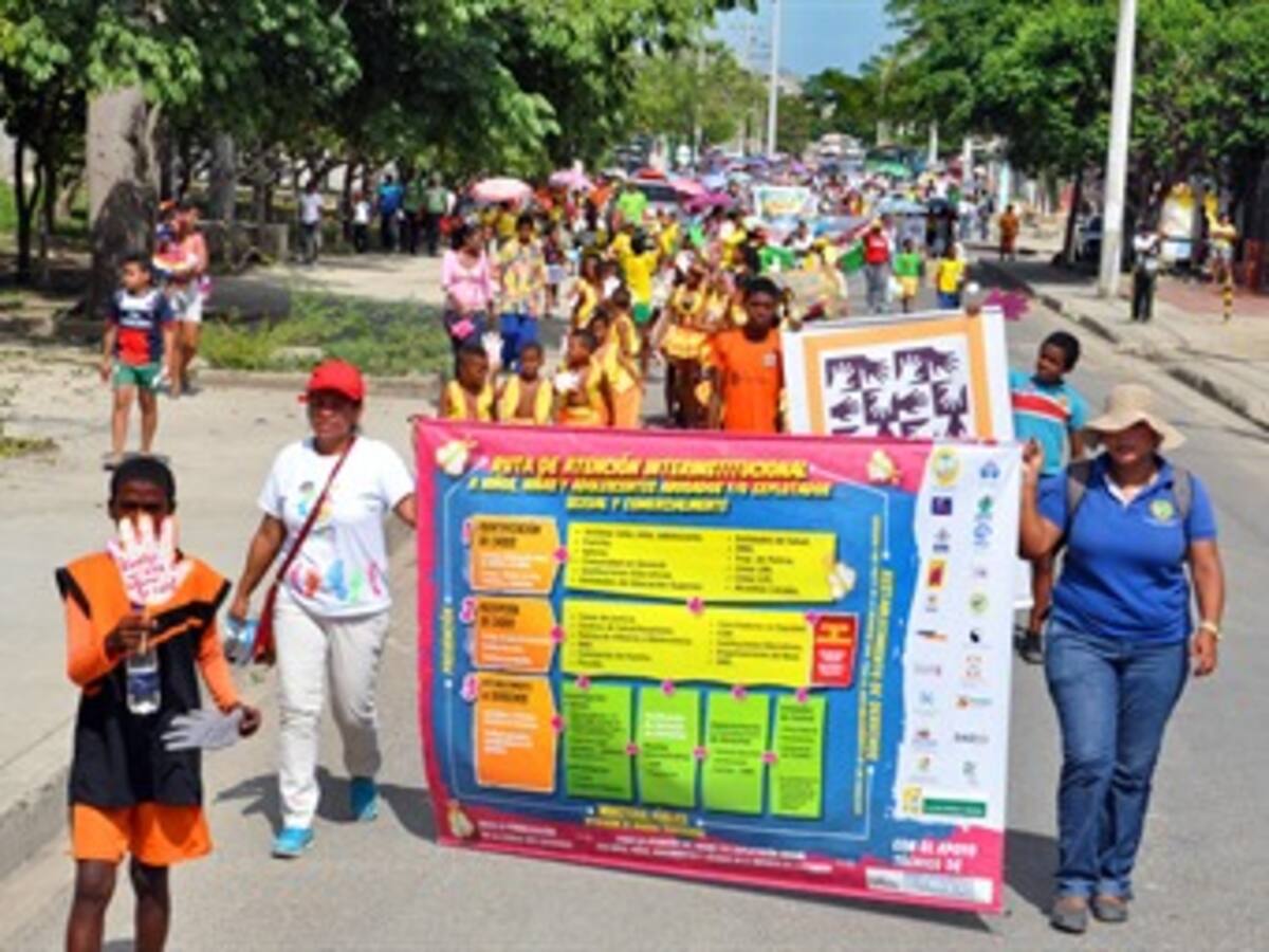 900 jóvenes en Cartagena marcharon contra la explotación sexual infantil