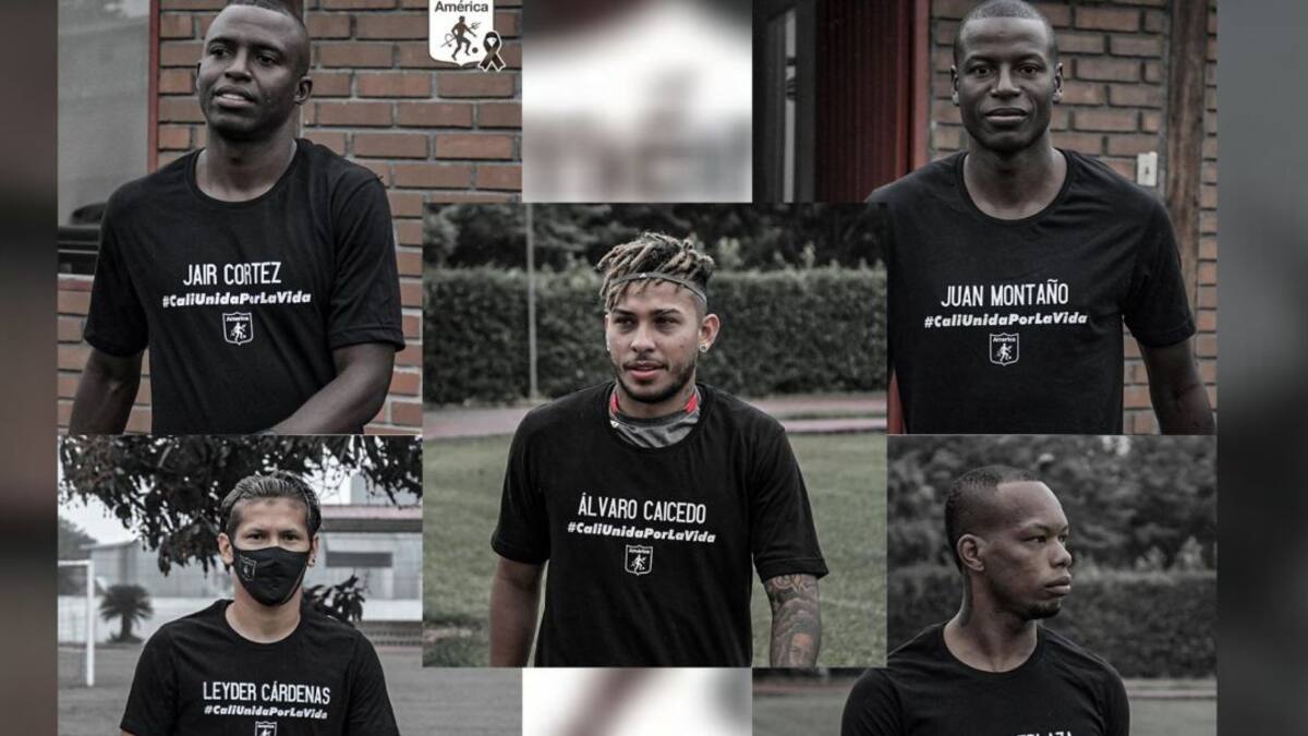 Jugadores del América de Cali rinden homenaje a víctimas de Llano Verde