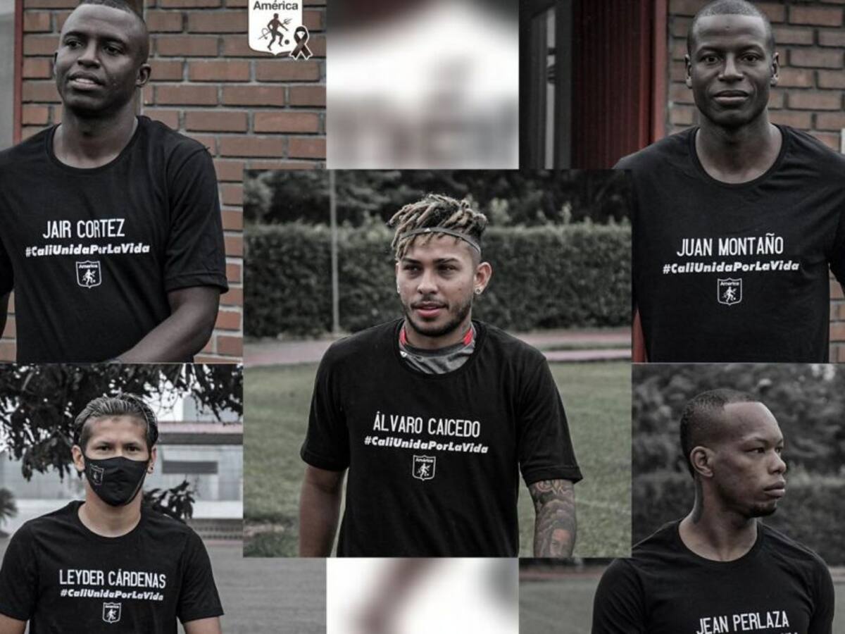 Jugadores del América de Cali rinden homenaje a víctimas de Llano Verde