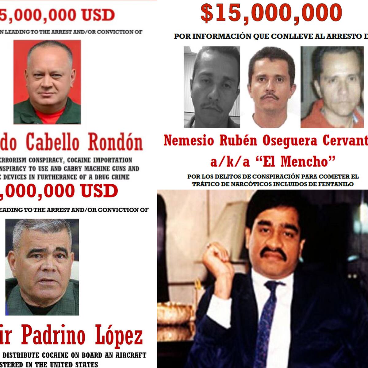 ¿Quiénes son los más buscados por Estados Unidos tras captura de Nicolás Maduro?