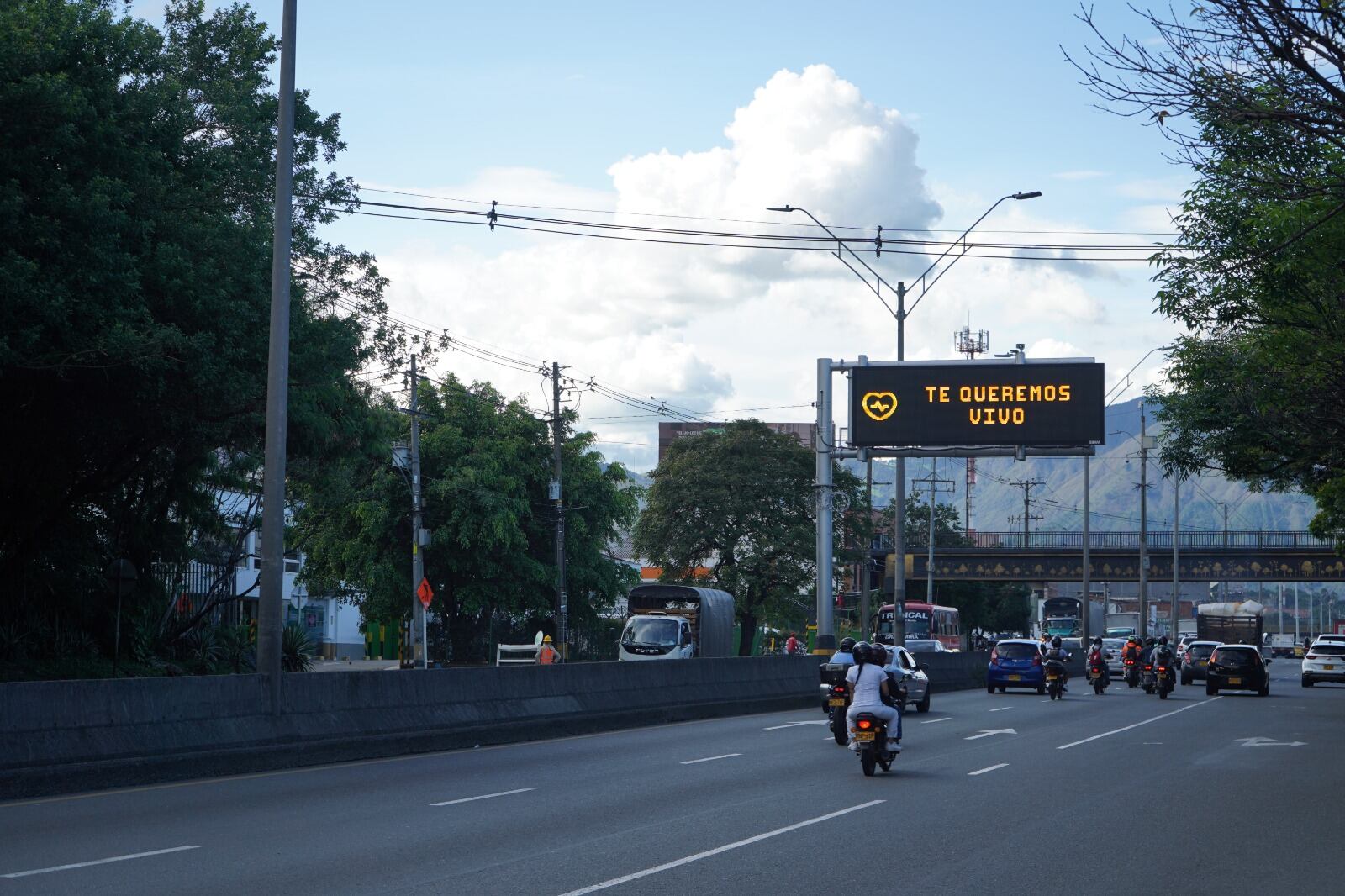Campaña de sensibilización para la prevención de accidentes viales en Medellín. Foto: Cortesía.