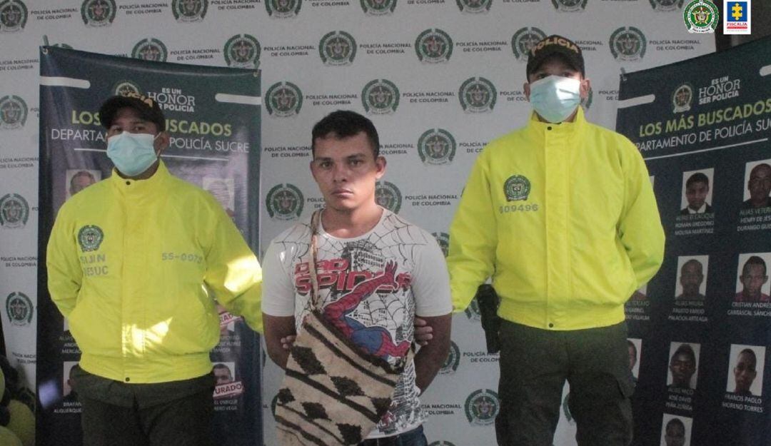 A prisión alias Brayan presunto sicario del Clan del Golfo en Sucre