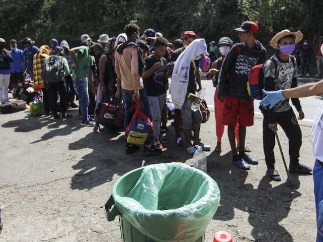 Migrantes venezolanos llegan a Cúcuta, en la frontera bilateral de Colombia y Venezuela. 