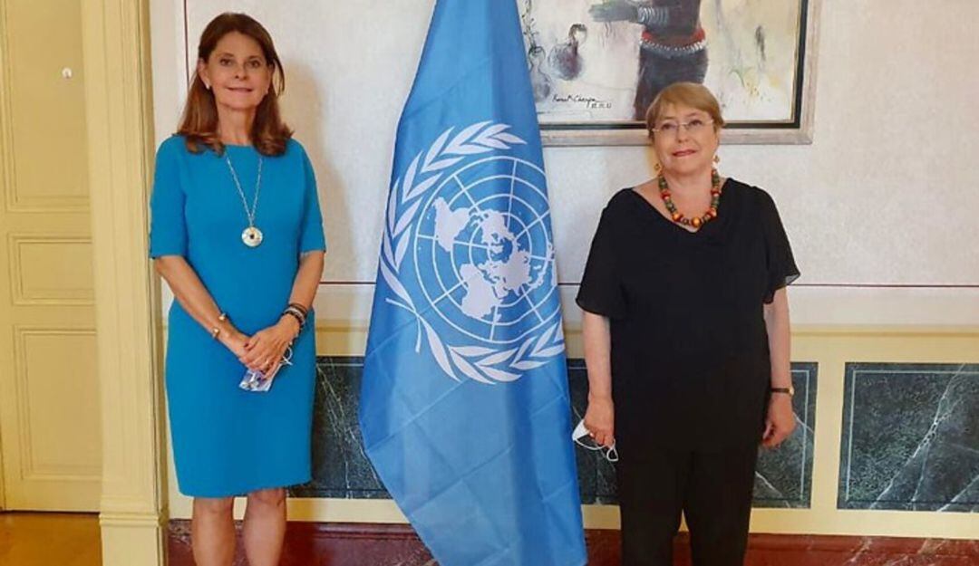 Marta Lucía Ramírez se reunió con la Alta Comisionada de las Naciones Unidas para los Derechos Humanos, Michelle Bachelet
