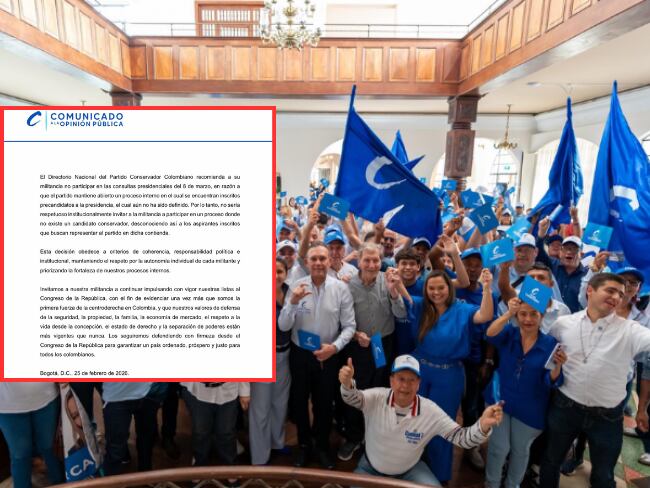 Partido Conservador pide a sus militantes NO votar en las consultas del 8 de marzo.