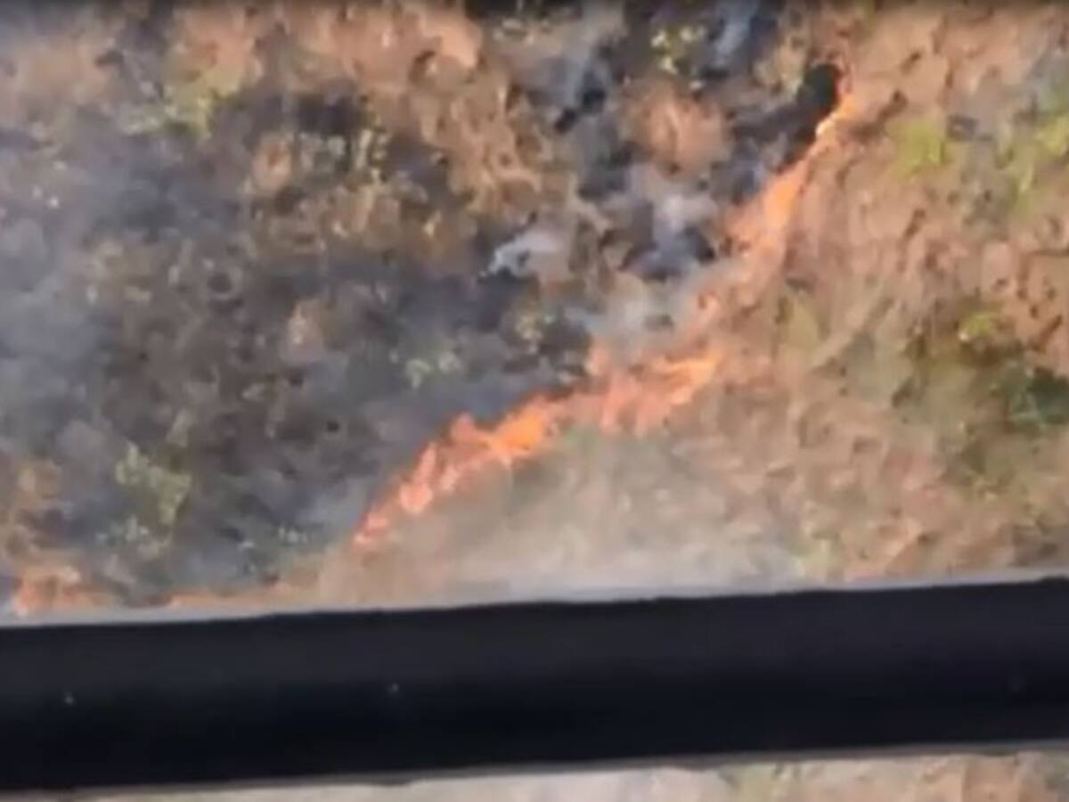 Fuerza Aérea ayuda a combatir incendio forestal en el sur del Tolima