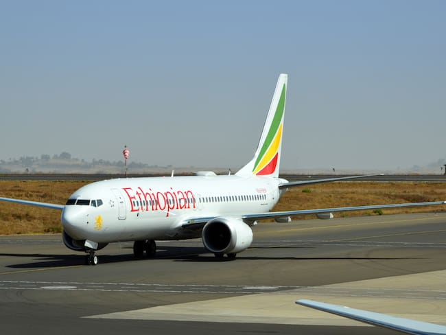 Boeing 737 MAX 8 de Ethiopian Airlines, matriculado como ET-AVJ, accidentado en marzo de 2019 en Adís Abeba, Etiopia. FOTO: Getty Images