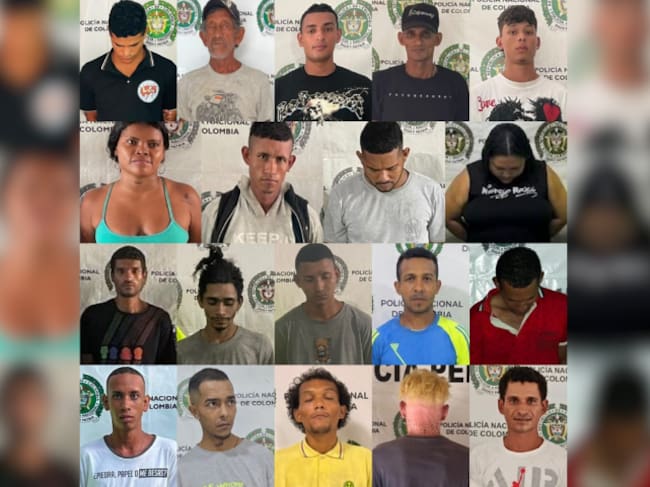19 capturados y más de 2.000 dosis de droga incautadas en operativo en el Magdalena. Foto: Gobernación del Magdalena