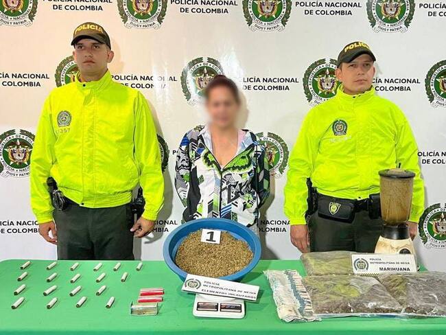 Incautan 1892 gramos de marihuana lista para dosificar. Foto Policía Neiva.