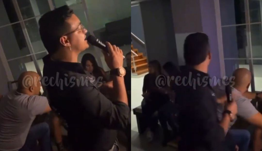 Yeison Jiménez se llevó un buen susto durante una presentación en una fiesta privada.