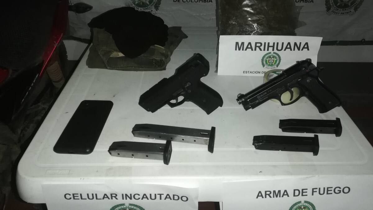 Aprehendidos en el Huila dos menores con armas y marihuana