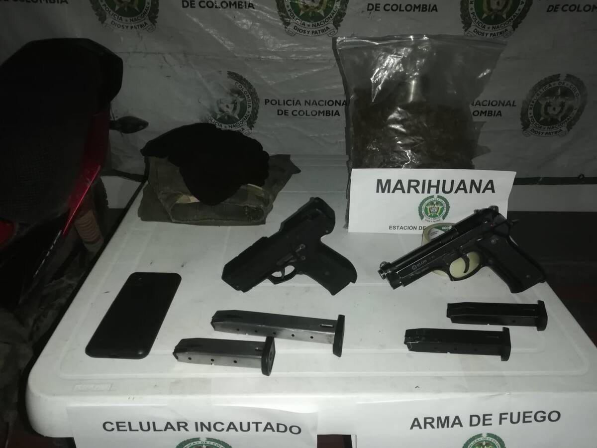 Aprehendidos en el Huila dos menores con armas y marihuana