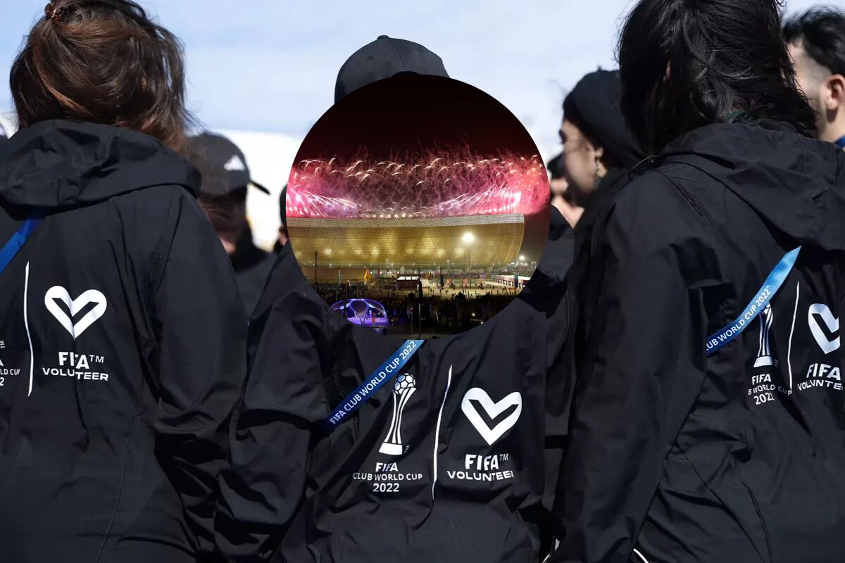 Voluntarios FIFA y estadio de fútbol . Cortesía FIFA - Getty Images