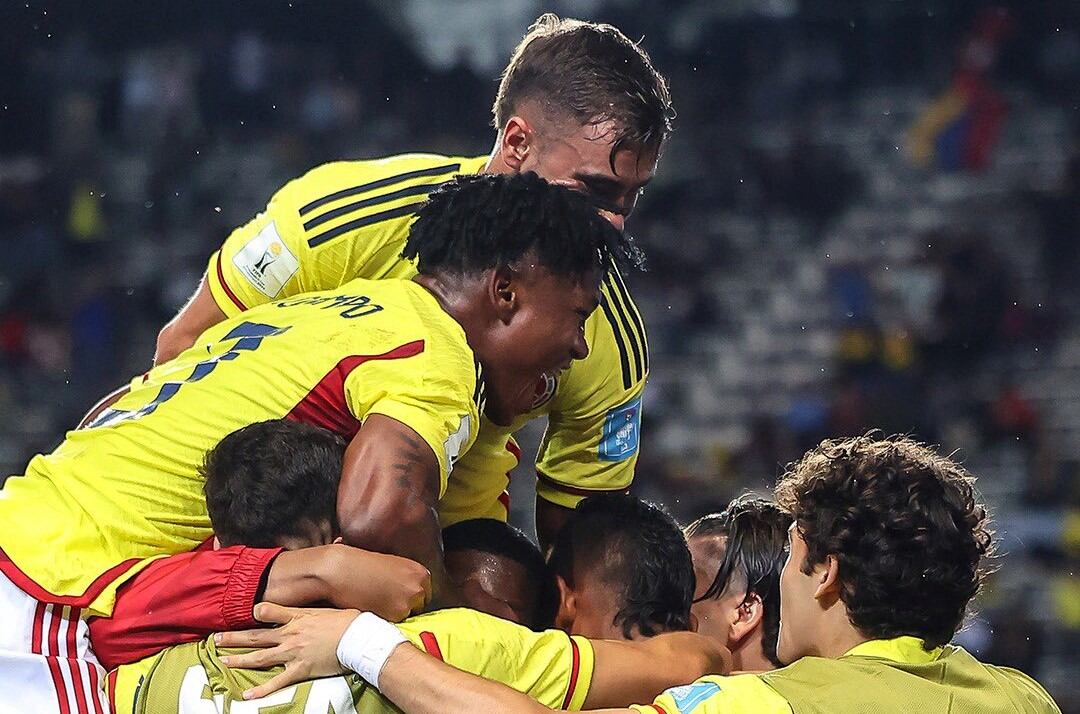 La Selección Colombia Sub-20 se clasificó a octavos del mundial tras ganarle a Japón. Twitter FCF