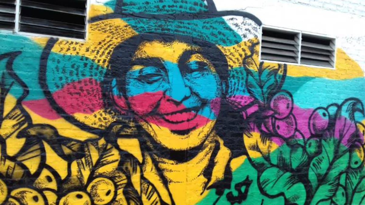 Mural como homenaje a la mujer cafetera en Quindío en día nacional del Café