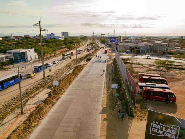 Avance de los trabajos en La Circunvalar. Foto: Alcaldía de Soledad.