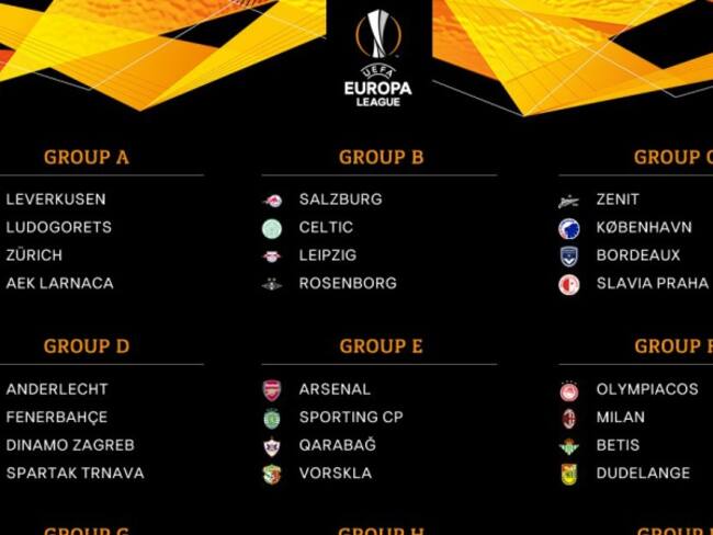 Definidos los grupos de la Liga de Europa 2018/2019