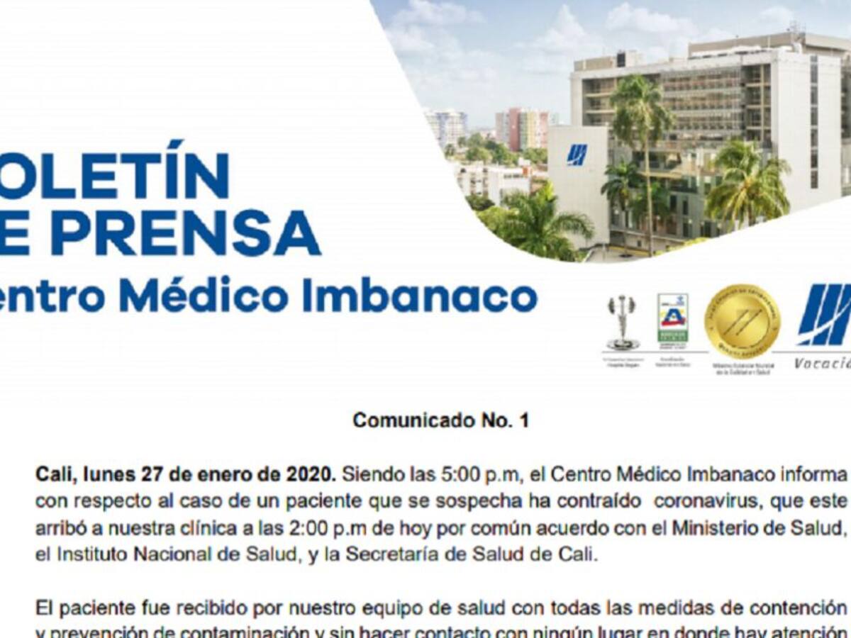 Clínica Imbanaco atiende posible caso de coronavirus en Cali