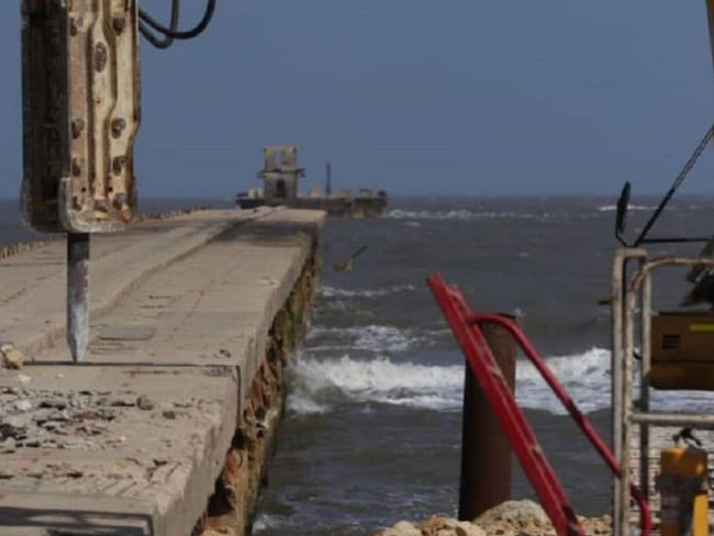 Archivo. Obras de remodelación de 200 metros del Muelle de Puerto Colombia