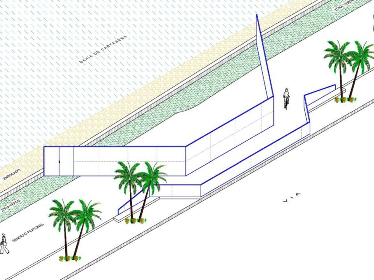 Trabajos de descarga de emergencia en paseo peatonal de Bocagrande