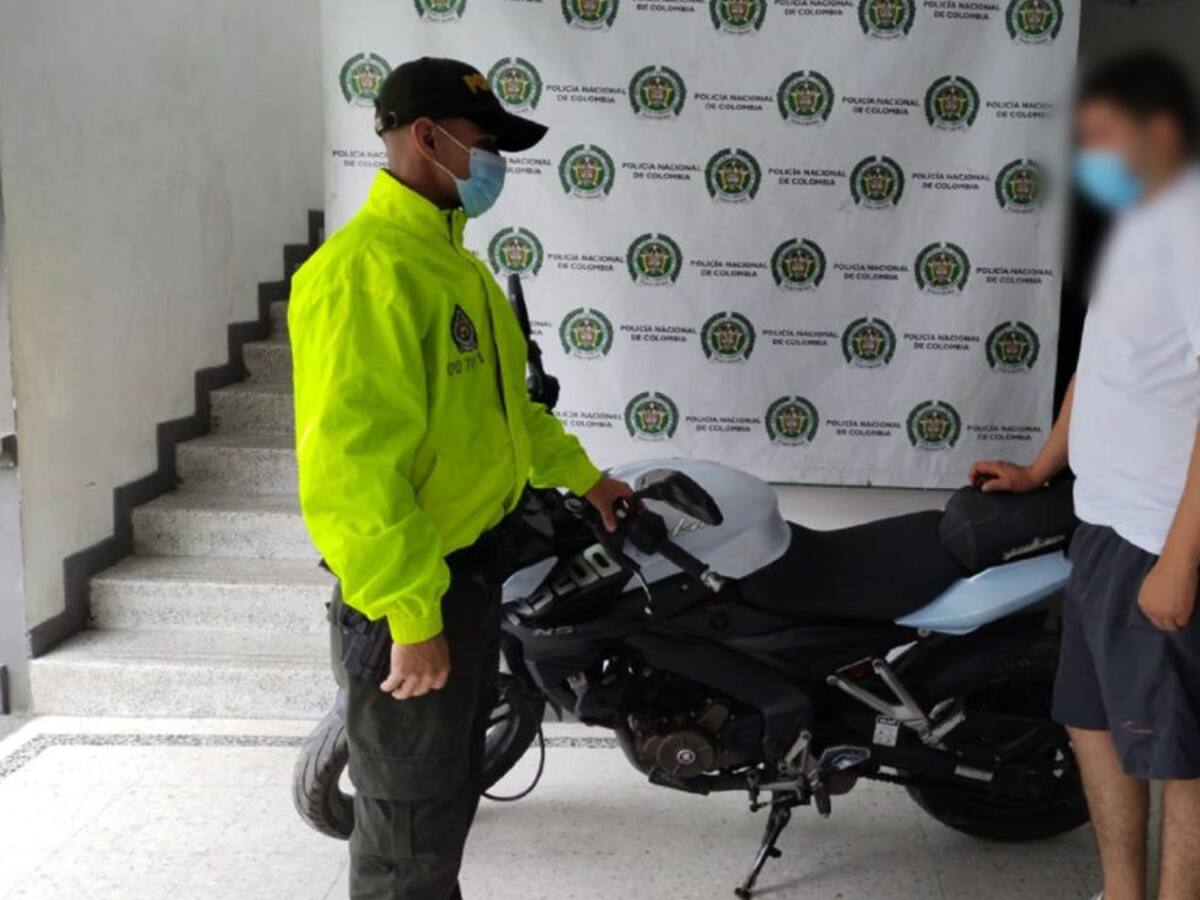 Recuperan en Villamaría una moto robada bajo la modalidad de halado