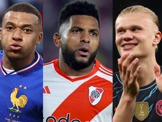 Kylian Mbappé, Miguel Borja y Erling Haaland / Getty Images