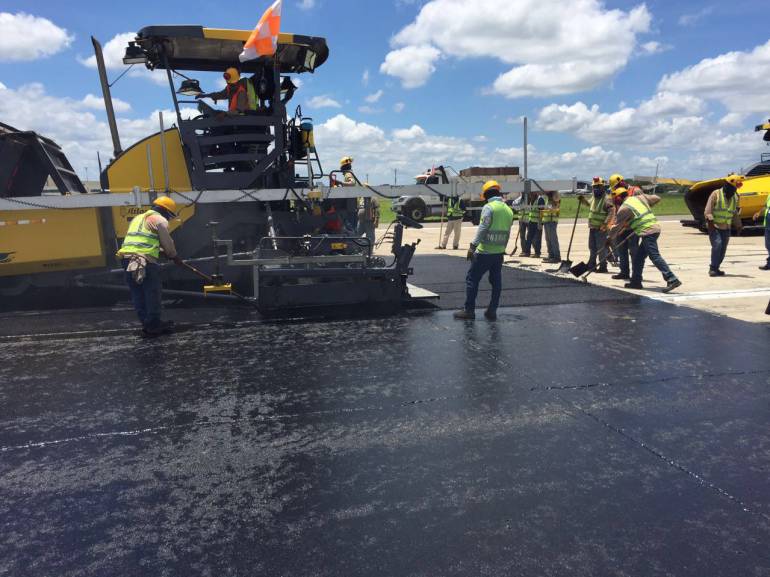 Trabajos en la pista del Cortissoz.