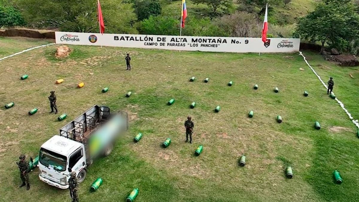 Frustran plan terrorista en el Huila tras recuperar 47 cilindros usados para acciones terroristas