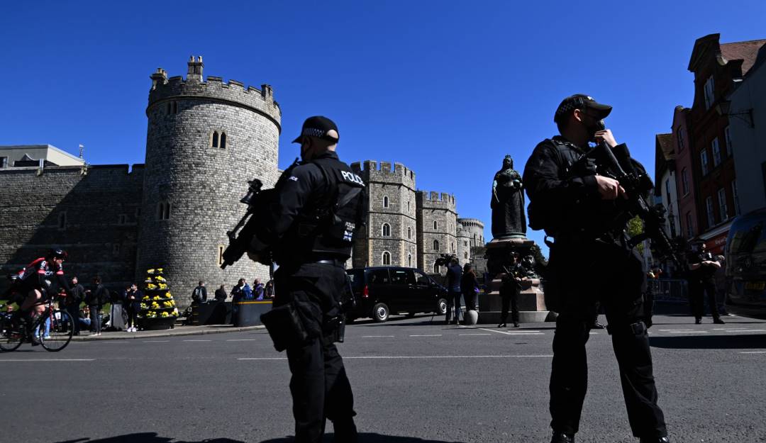Dispositivo de seguridad en el Castillo de Windsor, en Inglaterra.    Foto: Getty 