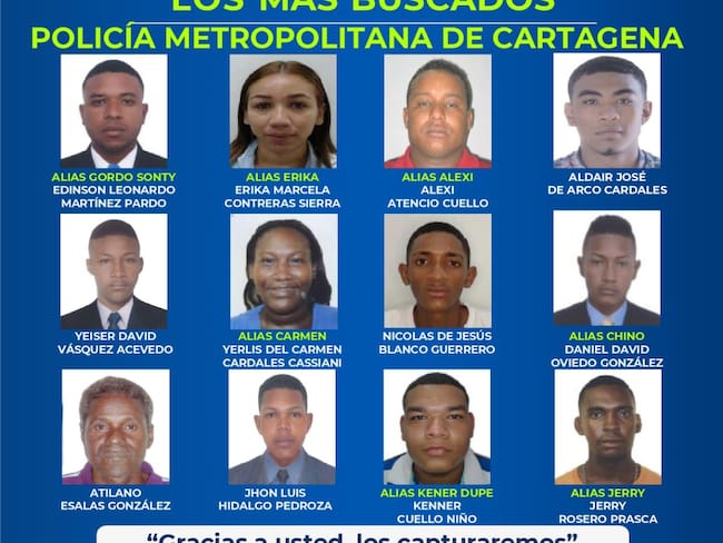 Actualizan Cartel de los Más Buscados en Cartagena