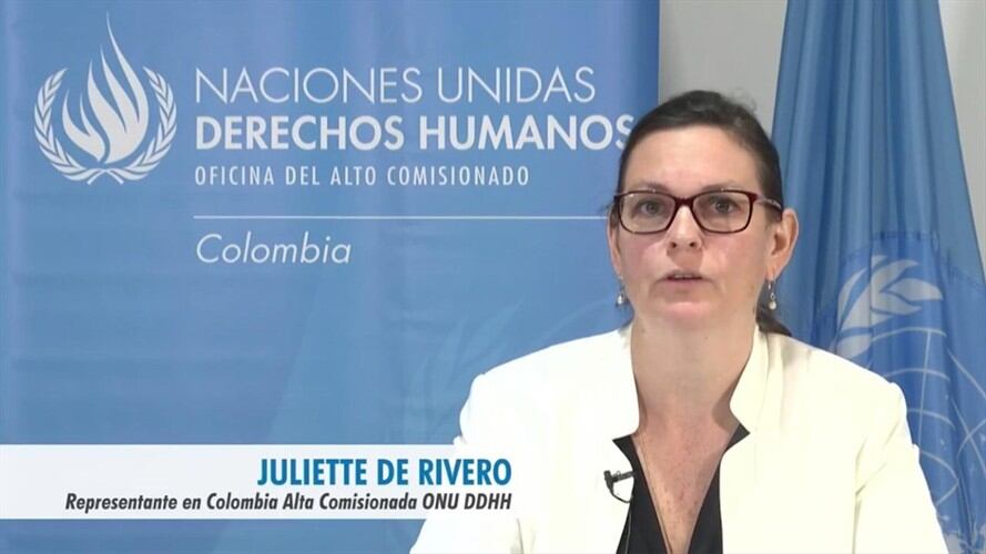La representante de Naciones Unidas en Colombia para los Derechos Humanos, Juliette de Rivero.