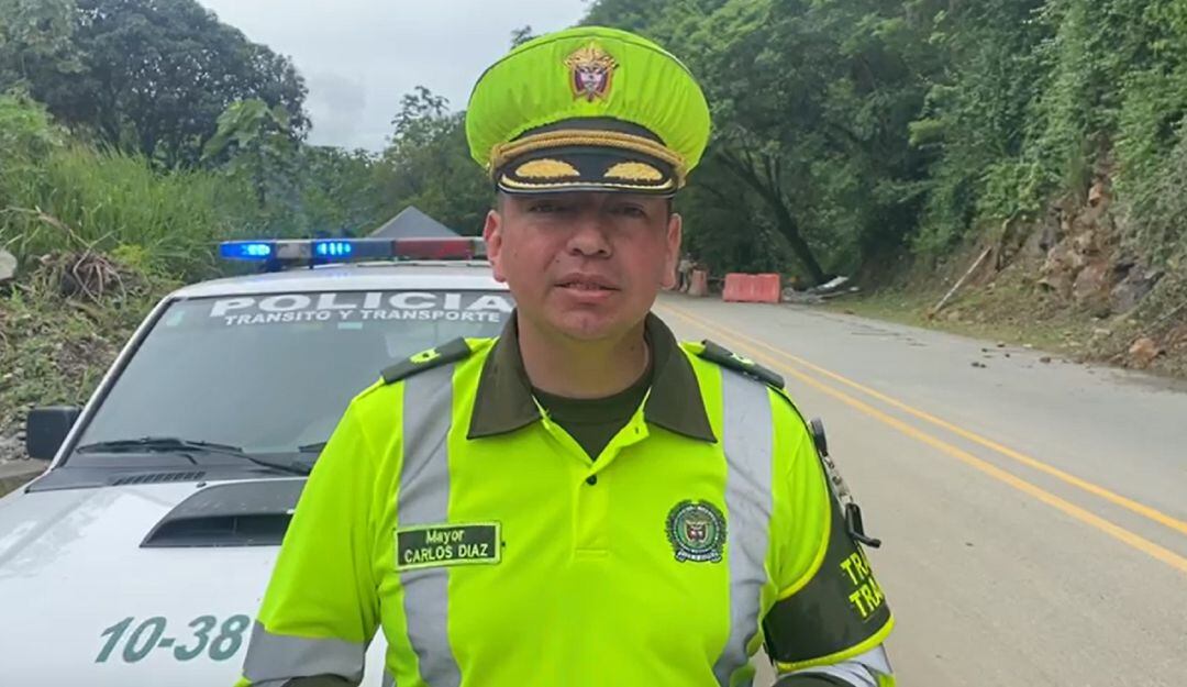 Mayor Carlos Díaz, jefe de la seccional de Tránsito y Transporte de Caldas.