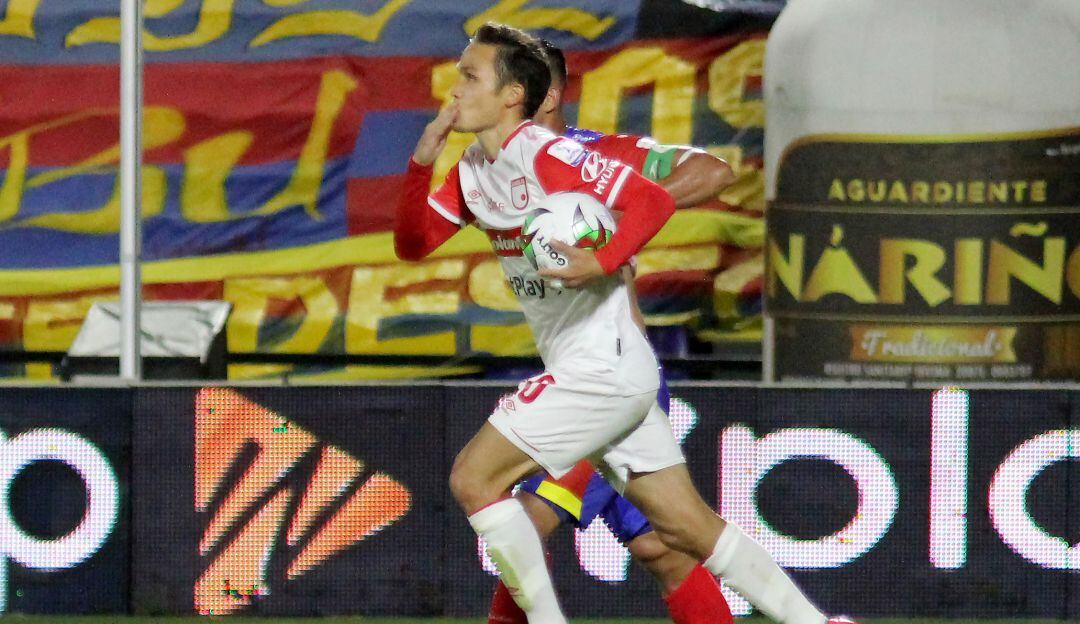 Luis Manuel Seijas en el empate ante el Deportivo Pasto 1-1 en la fecha 17 de la Liga Colombiana.