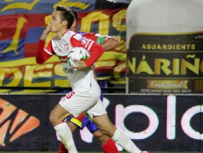 Luis Manuel Seijas en el empate ante el Deportivo Pasto 1-1 en la fecha 17 de la Liga Colombiana.