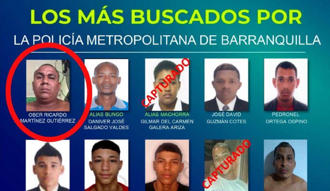 Cartel de los más buscados