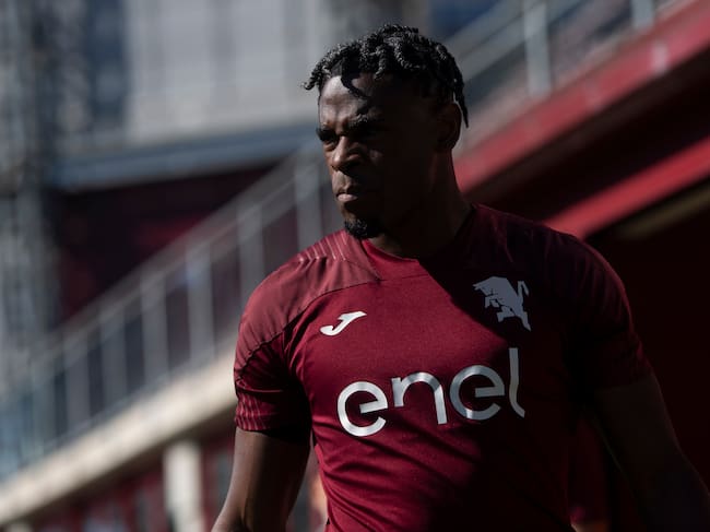 TURIN, ITALY - MARCH 31: Duván Zapata of Torino FC during the Torino FC training session at Stadio Filadelfia on March 31, 2026 in Turin, Italy. (Photo by Stefano Guidi - Torino FC/Torino FC 1906 via Getty Images)