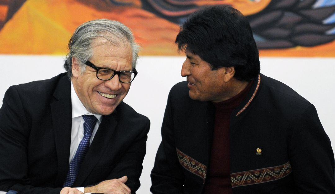 Reunión entre Luis Almagro y Evo Morales en 2019.