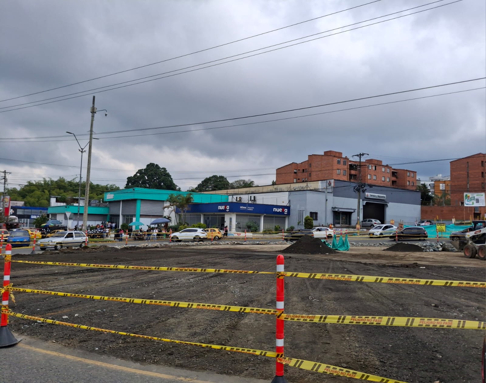 Obra del intercambiador de bomberos en Armenia Foto: Vanessa Porras