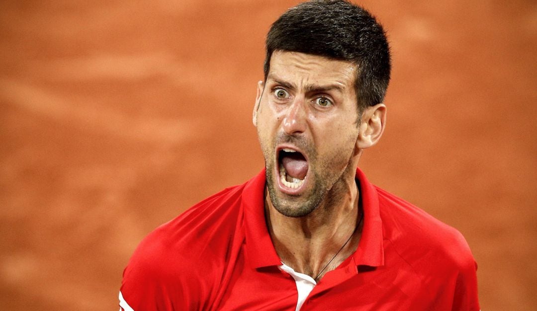 Djokovic festejó su triunfo sobre el joven intaliano con un fuerte grito.