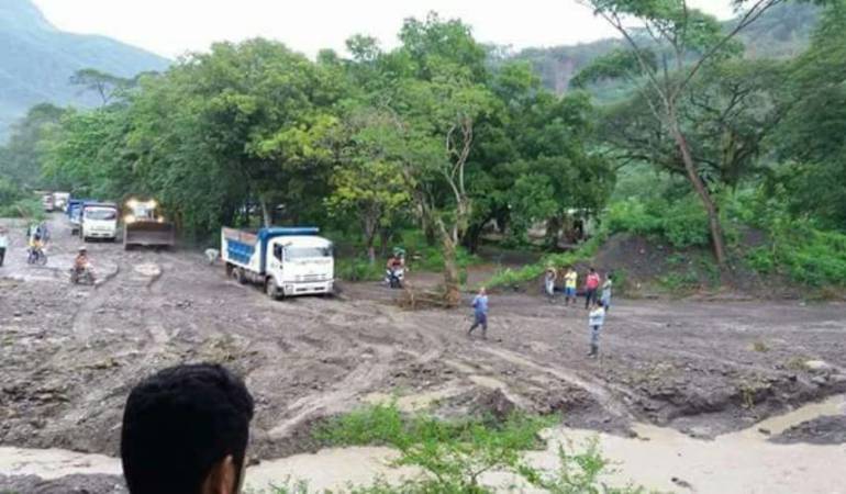 Sector de la quebrada La Amarilla en donde se presenta el cierre vial