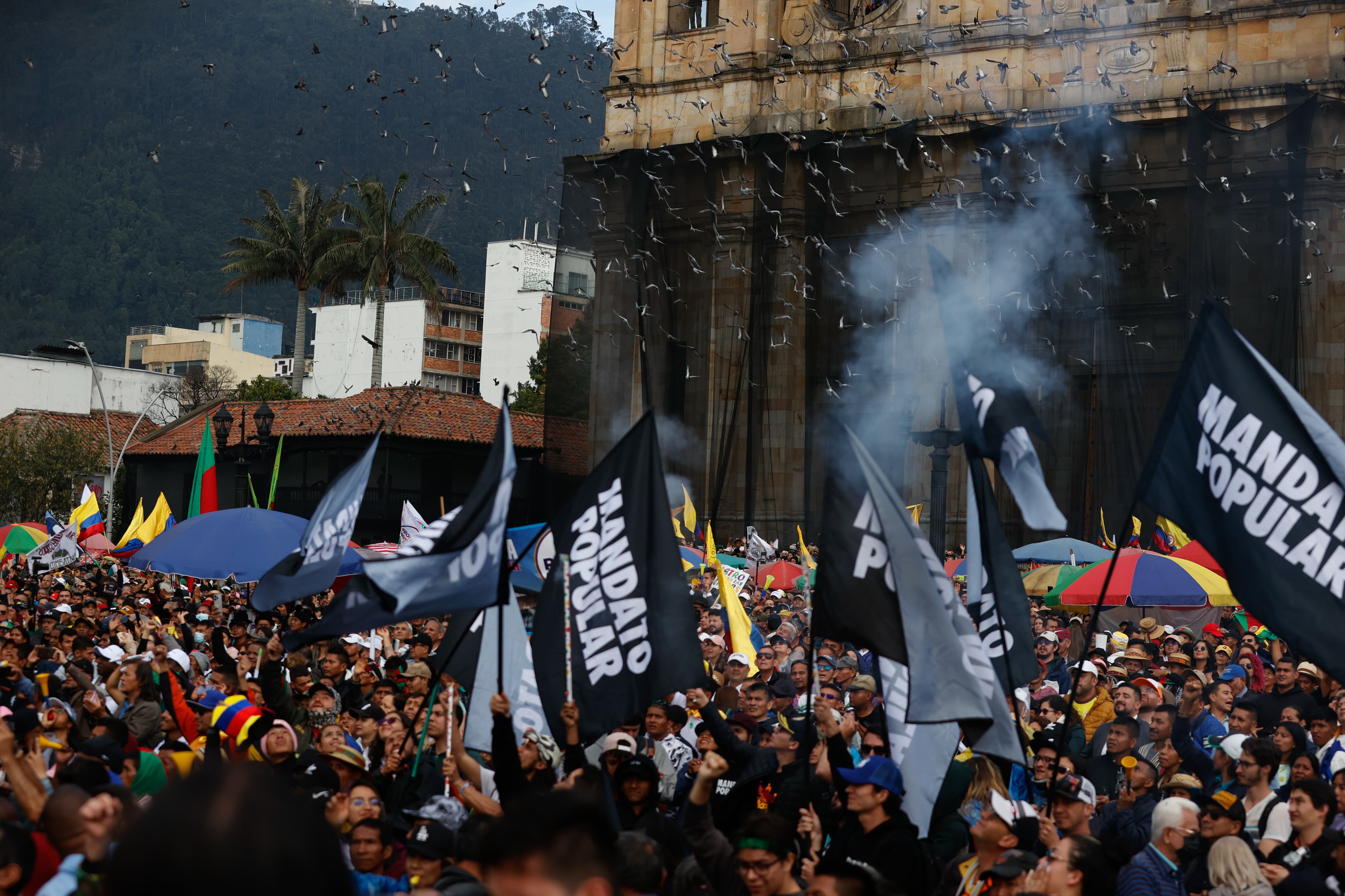 La gran movilización, titulada "Por la paz, la vida y la justicia social. (Foto de Juancho Torres/Agencia Anadolu vía Getty Images)