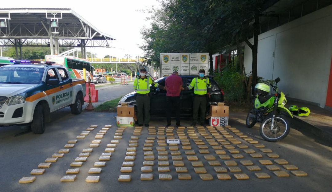 La Policía se incautó 85 kilos de droga. 