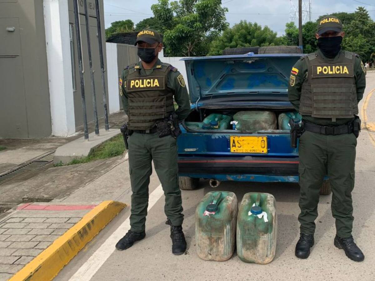 Policía incautó 220 galones de ACPM en el sur de Bolívar
