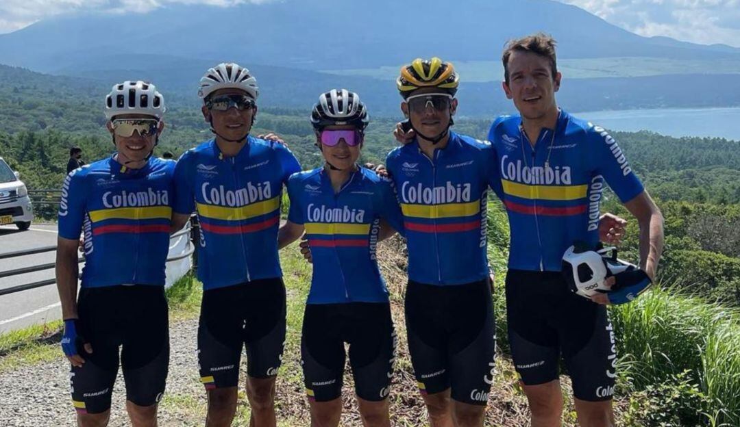 Sergio Higuita, Nairo Quintana, Paula Patiño, Esteban Chaves y Rigoberto Urán