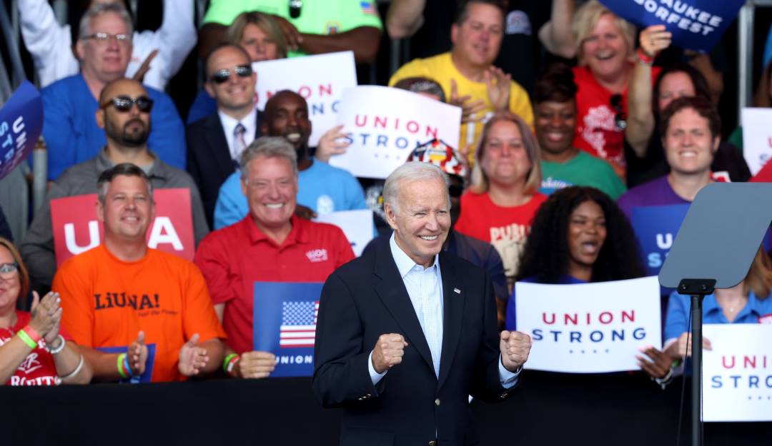 Biden conmemora "Día del trabajo" en dos estados clave para las elecciones de Noviembre. Foto: Getty
